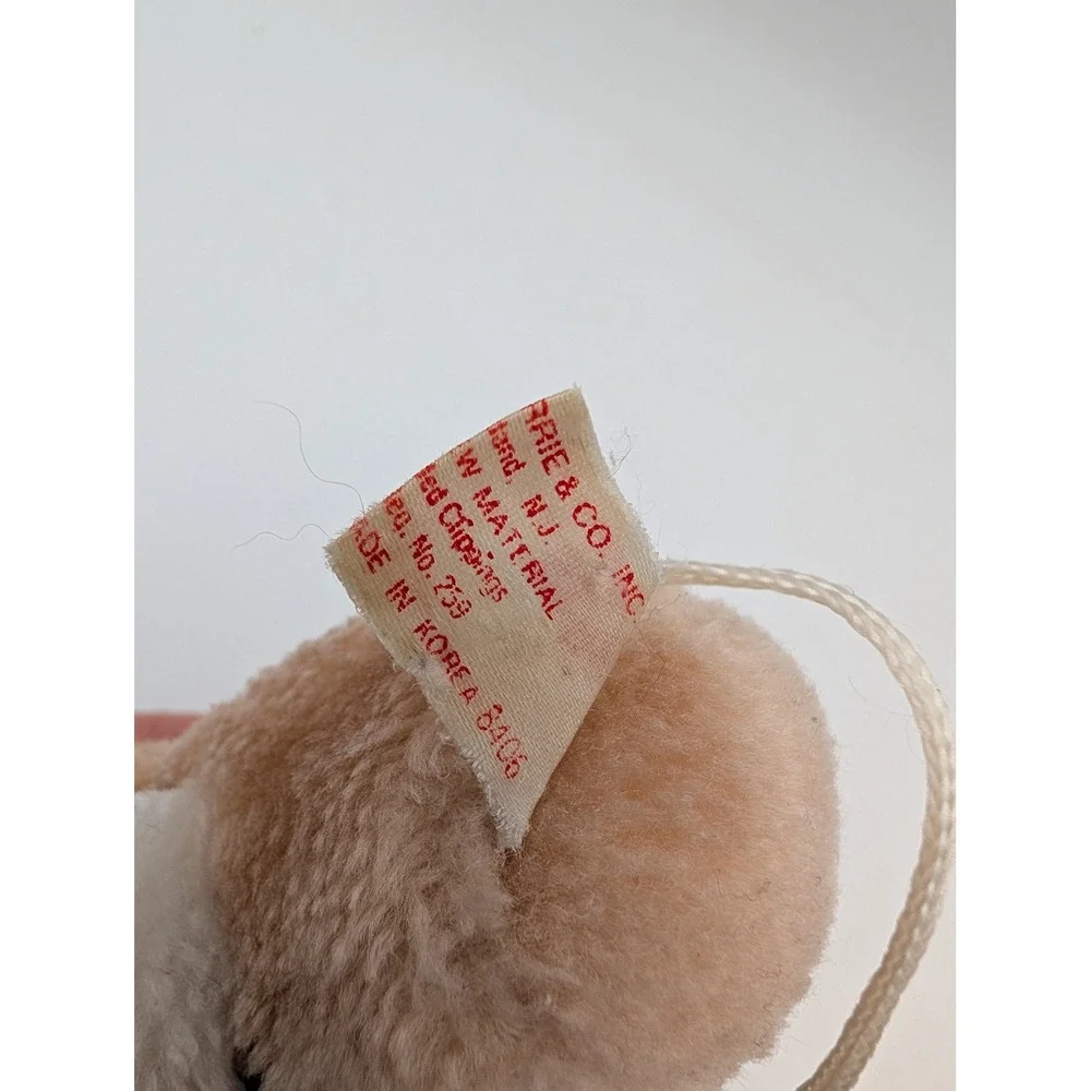 Russ Berrie Plush Mouse Tan Christmas Santa‎ Hat Polka Dot Ears Stuffed Animal